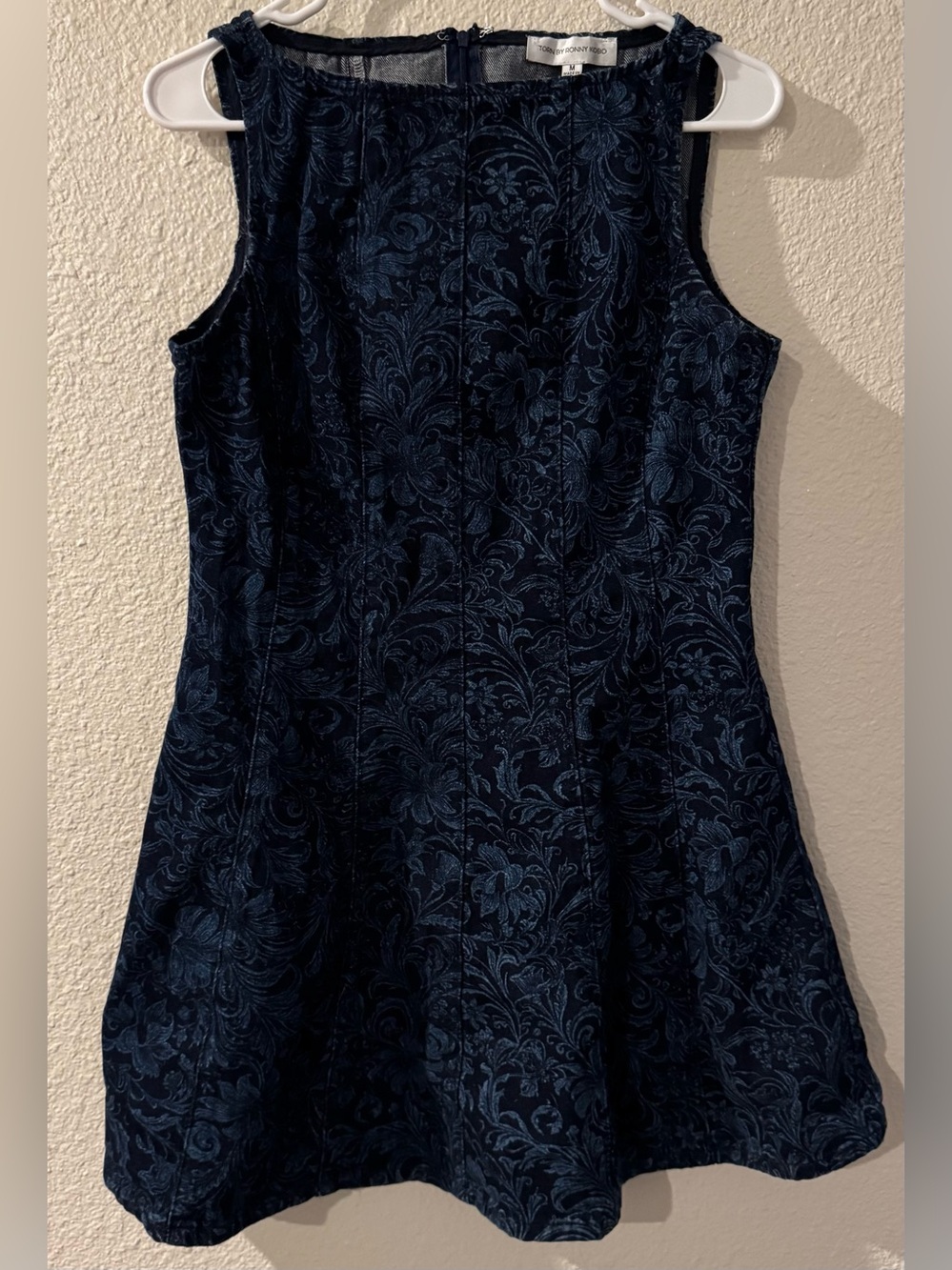 Torn by Ronny Kobo Dark Navy Floral Denim Mini Dress